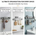 thumbnail image 5 of Durable Wall Mounted Inline Vacuum Hooks, No-Drill Strong Adhesive Utensil Hanging Rack, Multi-Functional Holder for Storing Knives, Rags, 5 of 7
