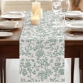 thumbnail image 3 of Turquoise Farmhouse 70 Inch Table Runner, Vintage Flower Leaf Botanical Plant Farmhouse Dresser Scarf Cotton & Linen Tablerunner for Dining/Kitchen Island/Holiday Party Décor 13" x 70", 3 of 9