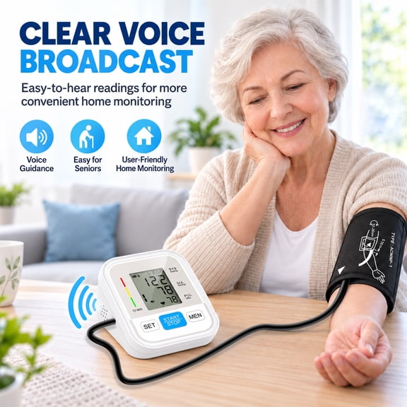Vrovire Automatic Upper Arm Blood Pressure Monitor with Voice, Large LCD, Adjustable Cuff, Blood Pressure Monitor for Home Use