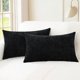 thumbnail image 1 of wonima44 CaliTime Throw Pillow Covers Decorative 12 X 20 Inches Pack of 2 Cozy Chenille Cushion Cases for Couch Sofa Bed Living Room Home Black, 1 of 1