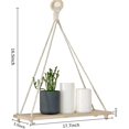 thumbnail image 2 of estantes para colgar en la pared, estante flotante de cuerda de columpio de madera para marcos de fotos y plantas pequeñas, estante de pared de macramé, decoración bohemia para el hogar para dormitori JFHHH pequeña, 2 of 5