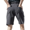 thumbnail image 6 of IYTR Mens Athletic Shorts Cargo Shorts Zipper Button Straight Leg Shorts with Pocket Casual Hiking Shorts Sweatpants Outdoor Solid Color Summer Workout Shorts (Gray,S), 6 of 6