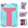 thumbnail image 7 of Case For Apple iPad 10th Gen 2022 Tough Hybrid Kickstand Vertical 3in1 Shockproof Anti-Scratch PC + Silicone Armor Tablet Tablet Cover [ Teal Pink ], 7 of 7