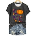 thumbnail image 4 of Clearance! HCURIBAD Shirts for Women, Womens New Halloween Print Loose Round Neck Drop Shoulder T Shirt, Womens Graphic Tees, Halloween Shirts for Women 1PC Top Black L, 4 of 4
