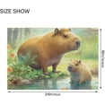 thumbnail image 2 of SKYSONIC Bathroom Rug Toiletry Mat Set, 2 pack Capybara Family Print, Fluffy Plush Absorbent Bath Rugs Carpet for Bathroom Floor Toilet Tub and Shower,23.6"x15.7"+17.3"x13.4", 2 of 7