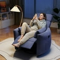 thumbnail image 2 of Homall 360° Power Swivel Recliner High Back Adult Rocker Recliner Chair with 2 Pillows for Nursing Expectant Mothers,Loop Yarn Blue, 2 of 8