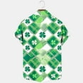 thumbnail image 5 of JURANMO Men's St Patricks Day Hawaiian Shirts Green Four Leaf Clover Graphic Holiday T-Shirt Beach Short Sleeve Bowling Shirts Tops Casual Button Down Shirts Green M Flash Sales Today, 5 of 6