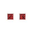 thumbnail image 3 of Clara Pucci 1.5Ct Natural Garnet Princess Cut VVS1 Push Back Stud 14k Solid hypoallergenic Gold Designer Earrings For January, 3 of 7