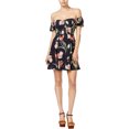 thumbnail image 1 of ASTR The Label Vestido floral con hombros descubiertos para mujer, negro, pequeño ASTR The Label A-line, fuera del hombro, 1 of 1