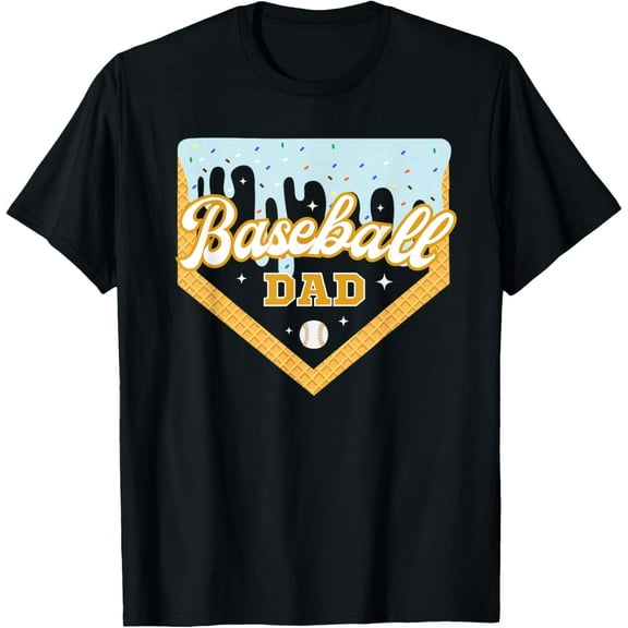 Baseball Dad Home Plate Ice Cream Drip Father'S Day Daddy T-Shirt Unisex S-5XL Hot Trending Shirt, Vintage Birthday Gift