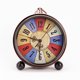 thumbnail image 5 of Reloj Alarma, Reloj de escritorio de metal marrón de 6.7 pulgadas Reloj retro vintage europeo Sonido sin tictac Silencioso Alimentado por batería Vidrio de alta definición Fácil de leer Feliz Sencillez, 5 of 5