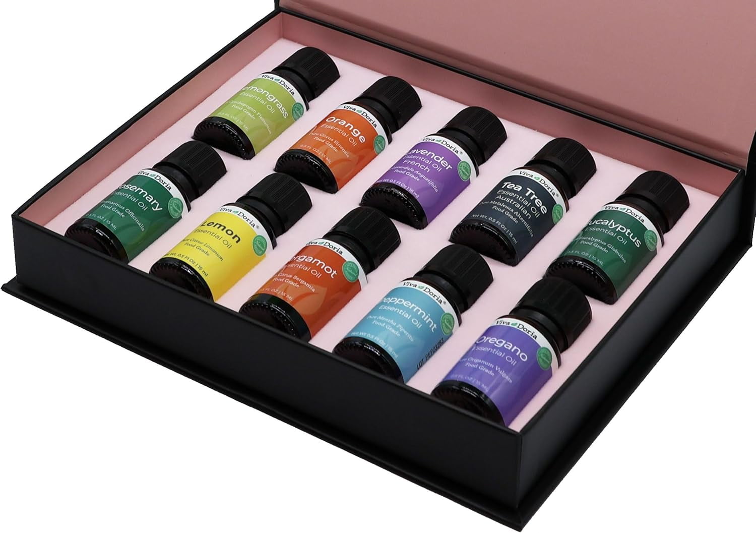 Viva Doria Food Grade Essential Oil Set - Top 10 Blends for Diffusers, Home Care, Candle Making Scents, Fragrance, Aromatherapy, Humidifiers