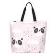 thumbnail image 1 of Fotbe Cute Panda Bolsa Tote Estética de Lona con Estampado para Mujer - Bolsa Reutilizable de Hombro Casual para Vacaciones, Compras, Trabajo y Gimnasio, 1 of 8
