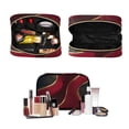 thumbnail image 5 of 3-Piece Travel Toiletry Bag Set, Hanging Wash Bag with Makeup Bag & Brush Case,Waterproof Cosmetic Organizer for Travel, Gym & Home Crimson Noir Gilded, 5 of 10