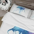 thumbnail image 4 of Designart 'Light Blue Jellyfish Watercolor' Animal Duvet Cover Set, 4 of 4
