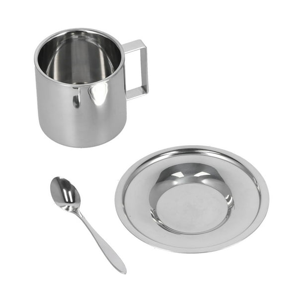 Taza de Café de Acero inoxidable, 3 piezas/Juego de Tazas de Café aisladas de Doble Pared Tazas de Café de Metal Tazas de Café Expreso de Acero