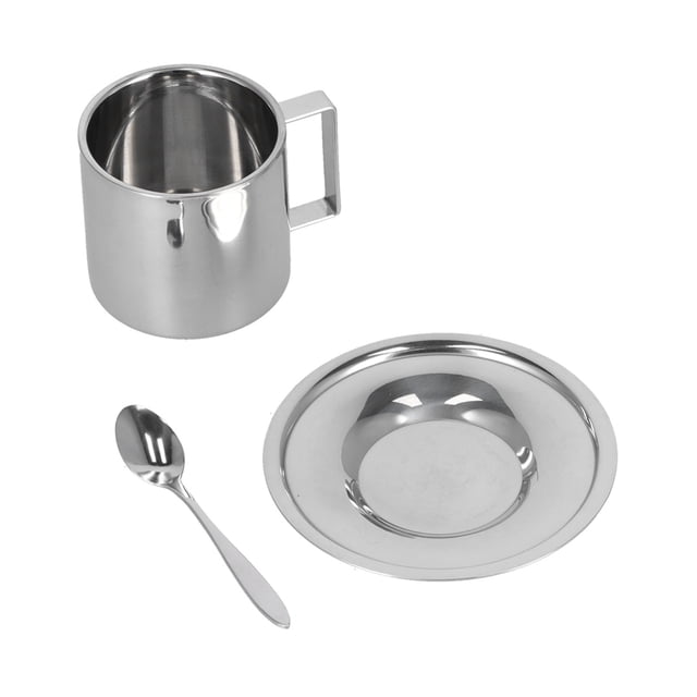 Taza De Café De Acero Inoxidable, 3 Piezas/juego De Tazas De Café Aisladas De Doble Pared Tazas De Café De Metal Tazas De Café Expreso De Acero Inoxidable Con