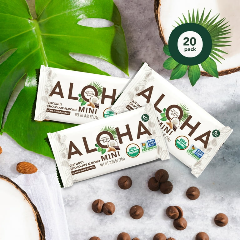 Aloha Plant Based Protein Mini Bars with Coconut, Chocolate