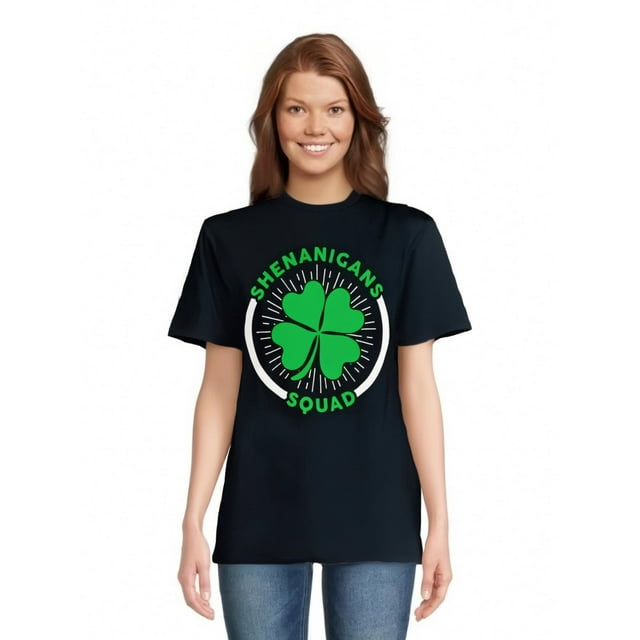 Shenanigans Funny St. Patrick's Day Matching Group T-Shirt3Father's Day, Mother's Day, New Year, SprCamisetas de verano para mujer, manga corta, cuello redondo, casual, lindo, con gráficos, camisetas