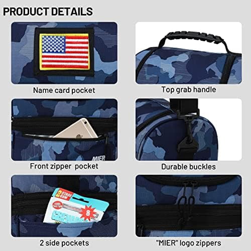 Adult Lunch Box Insulated Lunch Bag Large Cooler Tote Bag for Women, Double Deck Cooler, Camouflage (Large)
