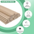 thumbnail image 2 of Uxcell 50-Pack Dowel Rods Wood Sticks 15/64 x 6 Inch Wooden Dowel Rods Unfinished Hardwood Sticks Precut Dowels, 2 of 7