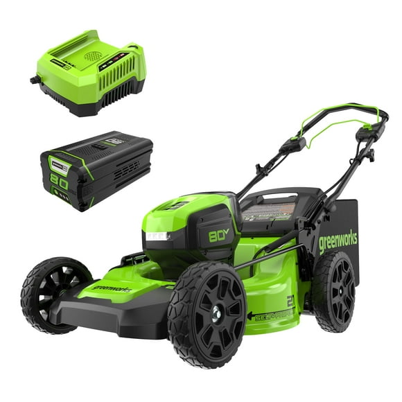 Greenworks PRO 21" 80V Self-Propelled Cordless Lawn Mower, 5.0 AH Battery Included MO80L510