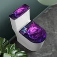 thumbnail image 2 of Yuyamidu Purple Rose Toilet Dust Cover Set of 2 Butterfly Toilet Tank Lid Cover with Elastic Edges Fits Most Round Elongated and Oblong Lids Soft Toilet Seat and Tank Lid Covers, 2 of 7