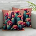 thumbnail image 3 of JRXY Throw Pillow Cover Green Succulents and Cactus Plants with Flowers Hand Drawn Pillow Case Decorative for Sofa Couch Chair Bedroom White, 3 of 5
