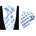 thumbnail image 2 of Classic Business Neckties for Men - Set of 3 Jacquard Woven Ties in Stripe & Check Designs, Sizes Include Regular and Extra Long for Big & Tall, 2 of 4