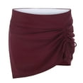 thumbnail image 6 of ERkkoi Womens High Waisted Swim Skirt with Split Sporty Drawstring Skirted Swim Bottom with Built-in Panty M, 6 of 9
