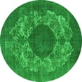 thumbnail image 1 of Ahgly Company Indoor Round Oriental Green Industrial Area Rugs, 6' Round, 1 of 4