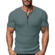 thumbnail image 1 of pstuiky Camisas casuales de manga corta para hombre, Camisa de verano para hombre, playera, de manga corta, informal, de color liso, con botones, manga corta y cuello en V. m, 1 of 3