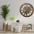 thumbnail image 4 of THE GEARS CLOCK Wall Clock with Real Moving Gears AM-LI_ 24 in Round Vintage-Brown, 4 of 8