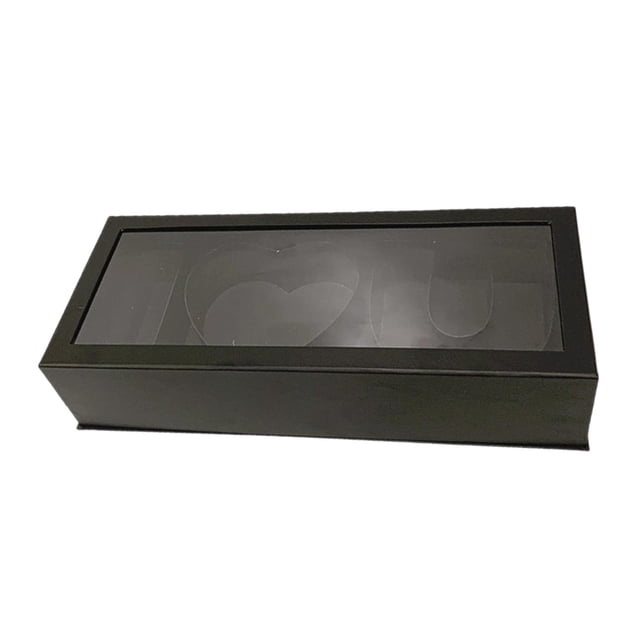 Lipstore Empty Flower Box Fillable Gift Box,i Love U Letter Shaped Gift Box Craft DIY,Cardboard,Container for Valentines's Day Parties black