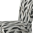 thumbnail image 4 of Designart "Elegant Minimalism In Black And White I" White Striped Upholstered Accent Chair - Modern Arm Chair For Living Room, 4 of 5
