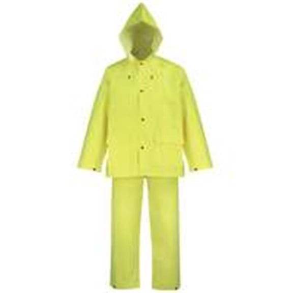 OX025PU-XXXL 3-Piece Rainsuits, 3X-Large, Polyester, Yellow