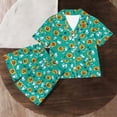 thumbnail image 4 of Odeerbi Toddler Boys Girls Halloween Pajamas Notched Lapel Short Sleeve Shirt Shorts Pajama Sets, 4 of 7