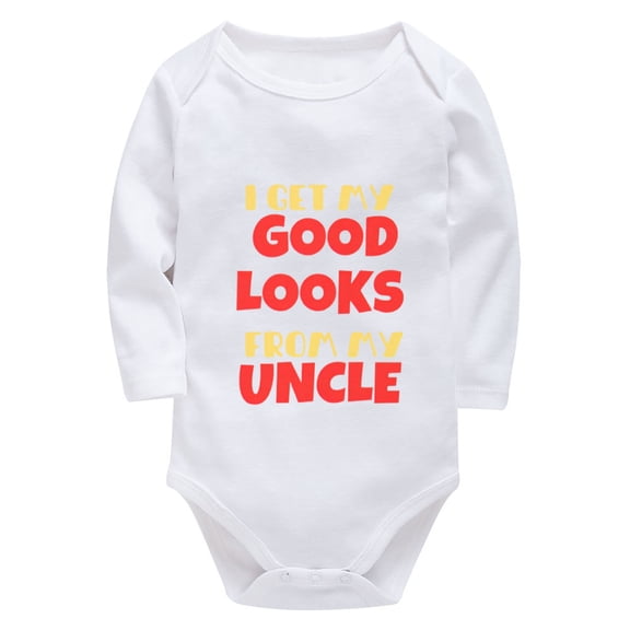 I Get My Good Looks From My Uncle Newborn Onesie Boys Long Sleeve Welcome Home Baby Girl Outfit White Baby Girl Onsies12-18