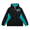 thumbnail image 2 of Men's Mitchell & Ness Black Memphis Grizzlies Playmaker Full-Zip Hooded Windbreaker Jacket, 2 of 6