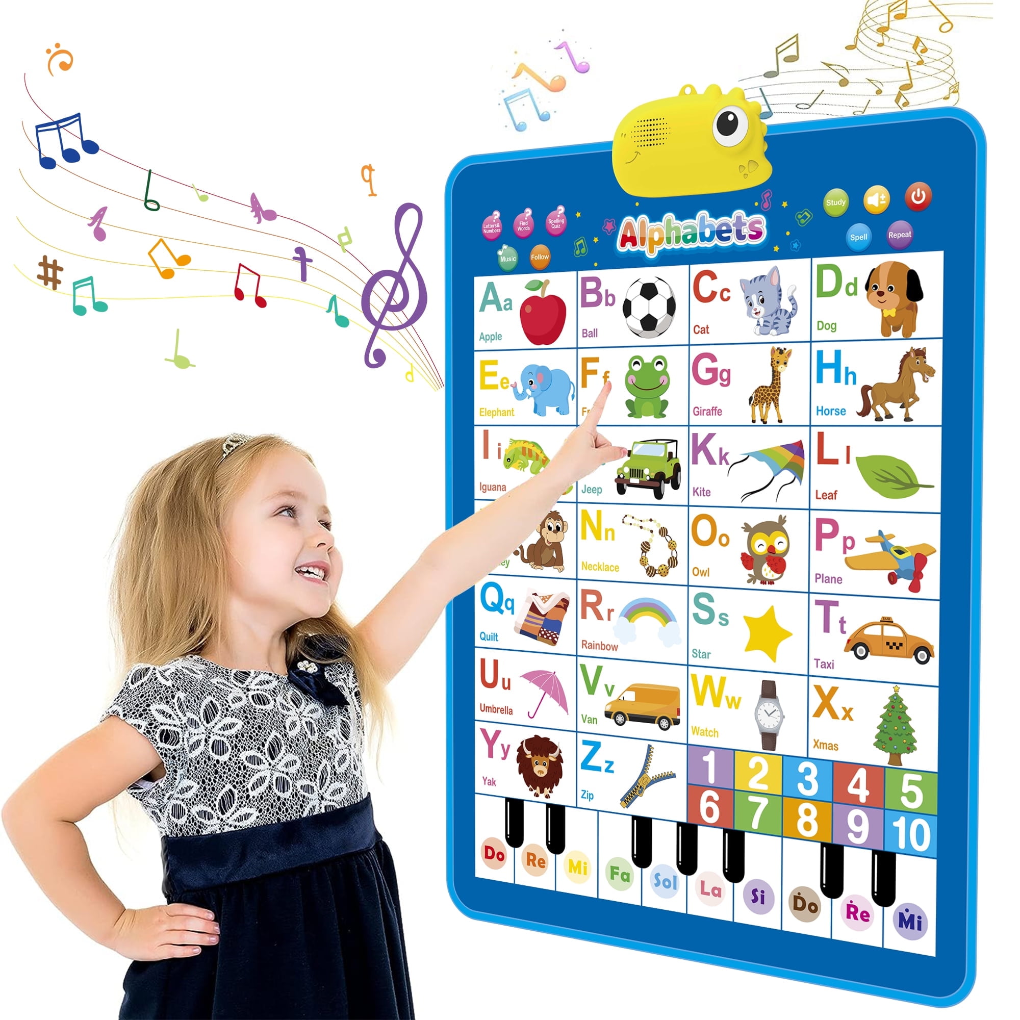 GKcity Toddler Toys Electronic Interactive Alphabet Wall Chart Talking ABC Learning Poster Educational Toy with Music Gifts for Boys and Girls 2 5