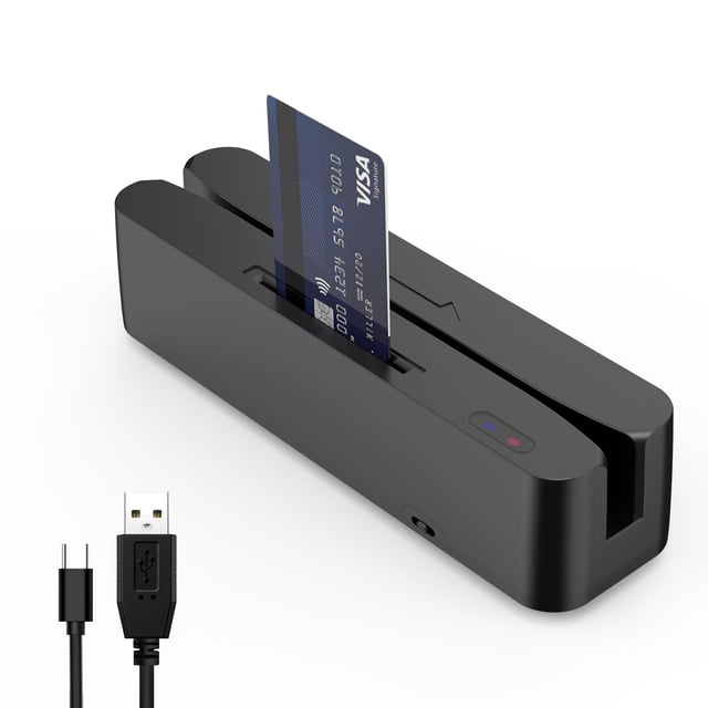 Symcode Multi-Function Magnetic Card Reader,Credit Card Reader,Memory Chip Card Reader NFC Chip Magstrip Card Reader Can be Used with Cashier Registe