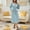 A01_Light Blue, variant on Women's Solid Classic Long Bathrobe Bandage Pull Rope Nightgown Relaxed Fit Pajama Top Long Sleeve Shawl Spa Robe With Pockets