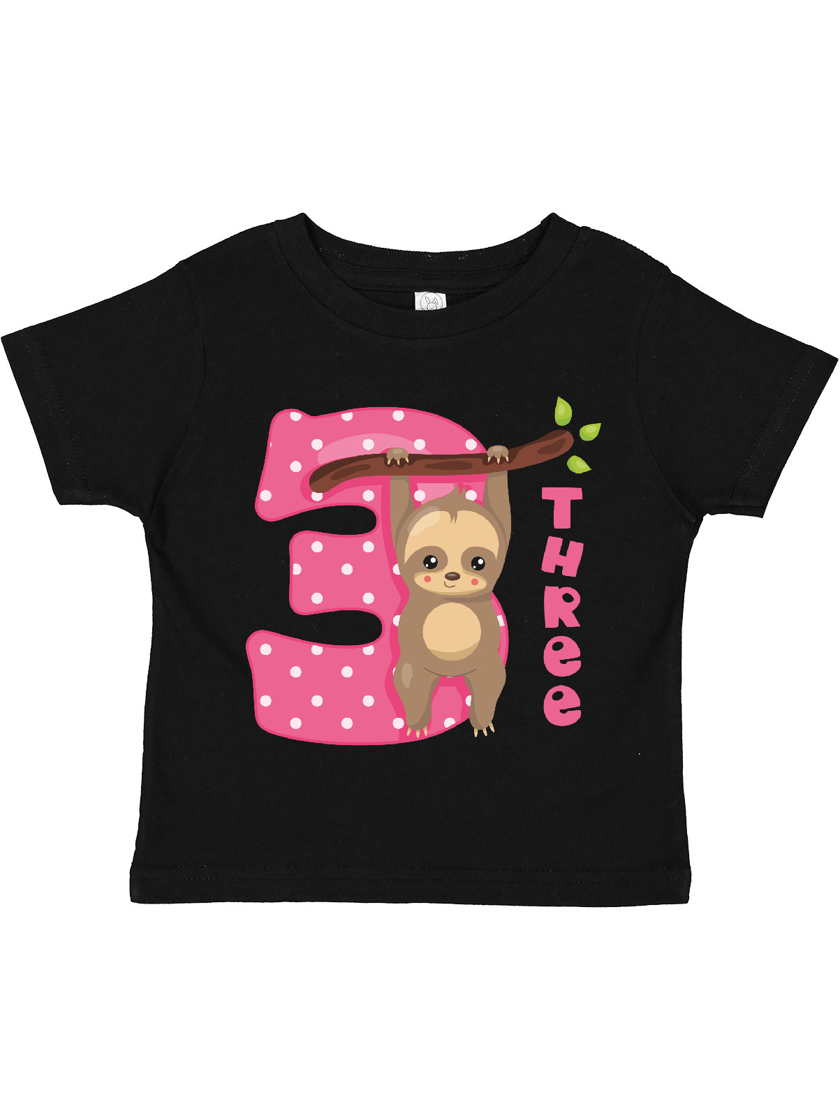 Inktastic Pink Sloth 3rd Birthday Girls Toddler T-Shirt