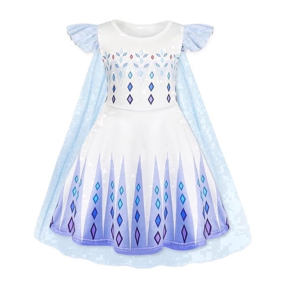 Benylion Toddler Girls Princess Dress Little Girl Halloween Costumes Birthday Party Cosplay Outfit Kids Fancy Dress up With Cape for 5-6 Years