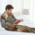 thumbnail image 6 of Lsque Rustic Tile Pattern Pattern Long Sleeve Pajama Set for Men - Soft 2-Piece Sleepwear and Loungewear Set with Pockets, Comfy Nightwear-X-Large, 6 of 7