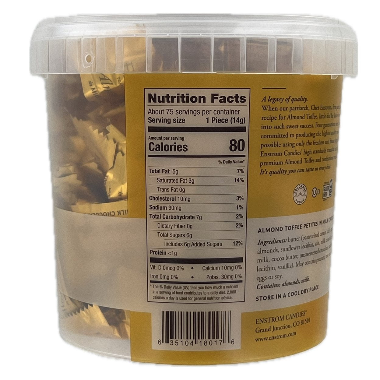 Enstrom Almond Toffee Milk Chocolate Petites 37.5 Ounce (75 Count)