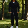 thumbnail image 2 of MXALUOB Men's Tracksuits Cargo Jogger Set Full Zip Hoodie & Elastic Waist Pants 2 Piece Outfits Casual Athletic Clothing for Hiking, 2 of 7