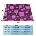 thumbnail image 6 of Purple Square Stripes Pattern Throw Blanket, Super Soft Anti-Pilling Flannel Bed Blankets, 60"x50", 6 of 8