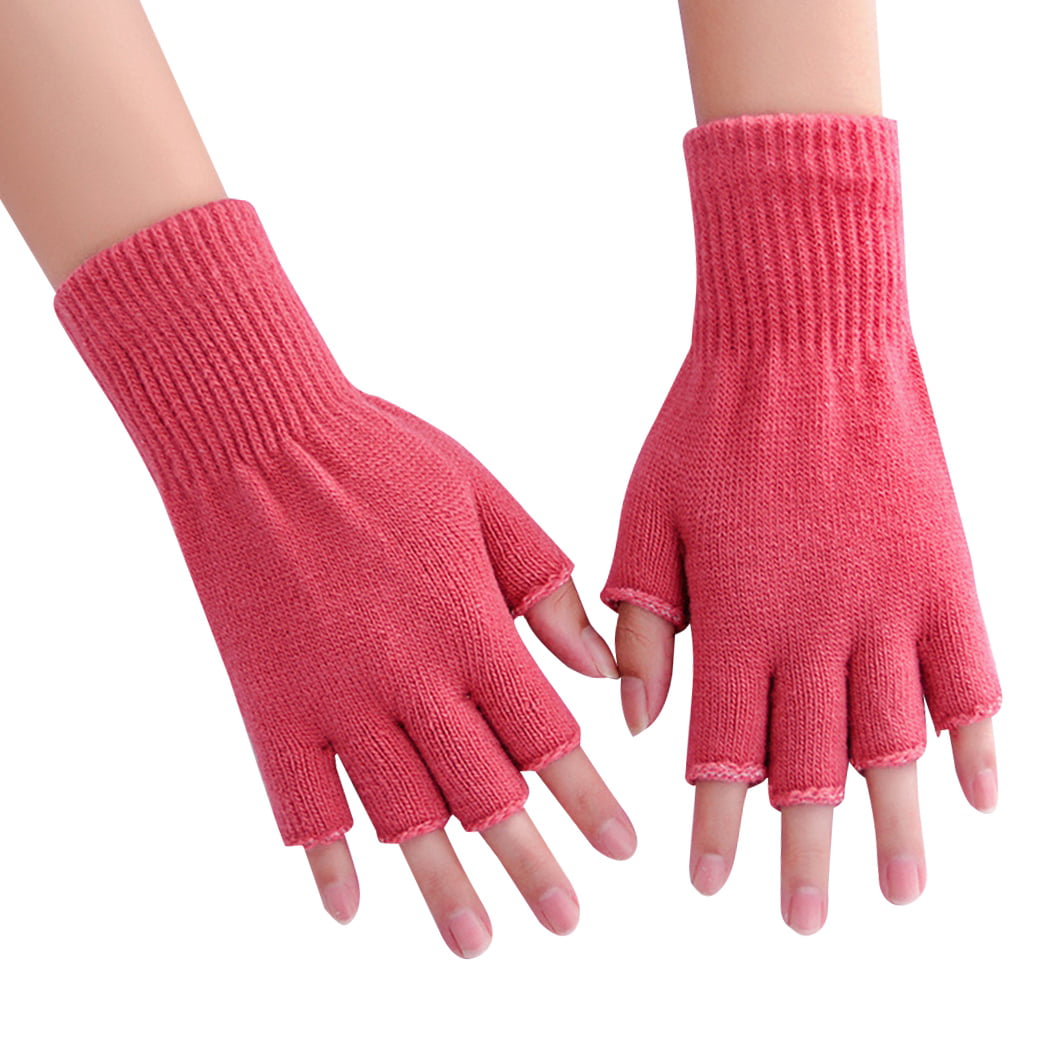 1Pair Women Ladies Punk Style Fingerless Gloves Full Finger Gloves Stage Mittens