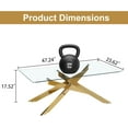 thumbnail image 4 of Rectangle Modern Coffee Glass Table, Tempered Glass Top and Gold Plated Metal Leg for Living Room Home Office, 4 of 5